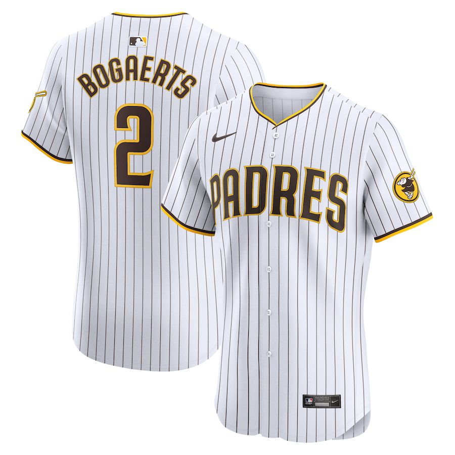 Men San Diego Padres 2 Xander Bogaerts Nike White Home Elite MLB Jersey